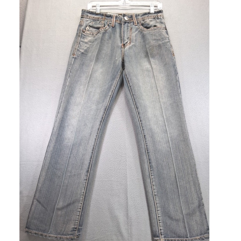 Black Men's Jeans Relax‎ Straight, Cross Patches, Denim Jeans Size 29x30